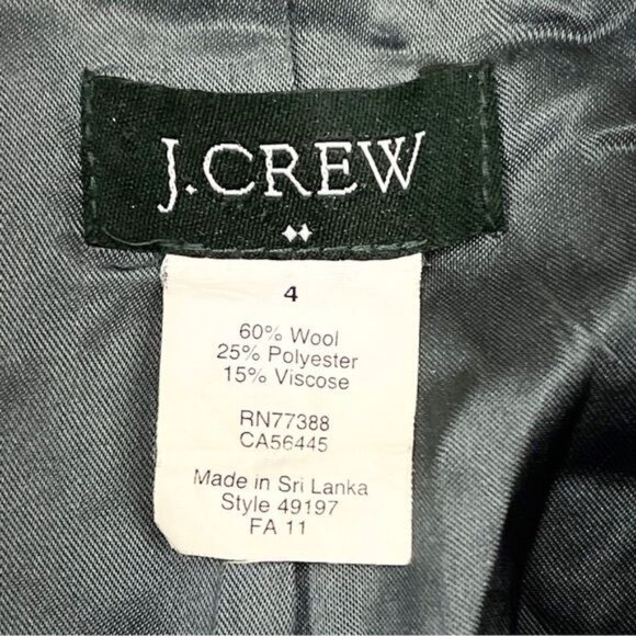 J. Crew Wool blend navy blue gold buttons Pea Coat size 4 - Picture 4 of 6
